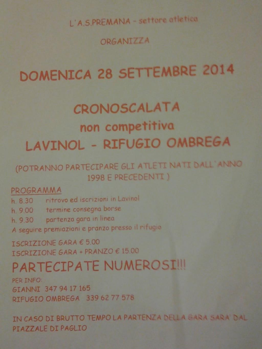Cronoscalata Ombrega 2013 Cronoscalata Ombrega 2013