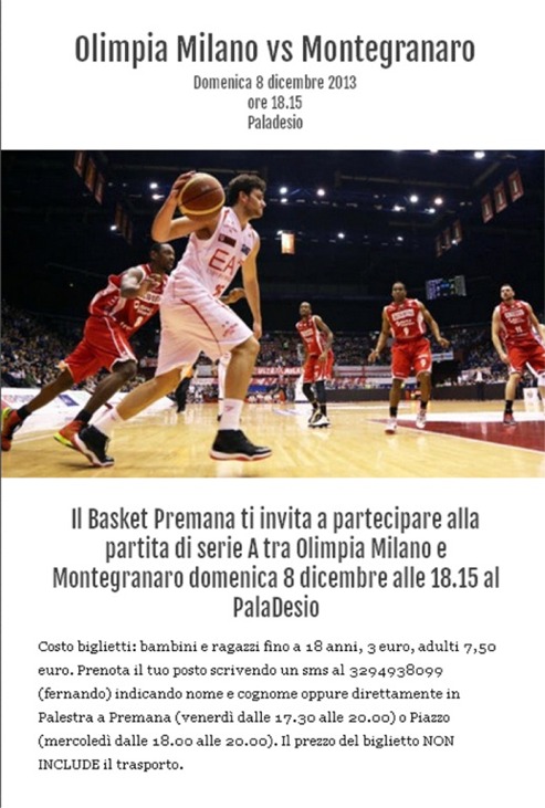 Olimpia Milano vs Montegranaro Cronoscalata Ombrega 2013